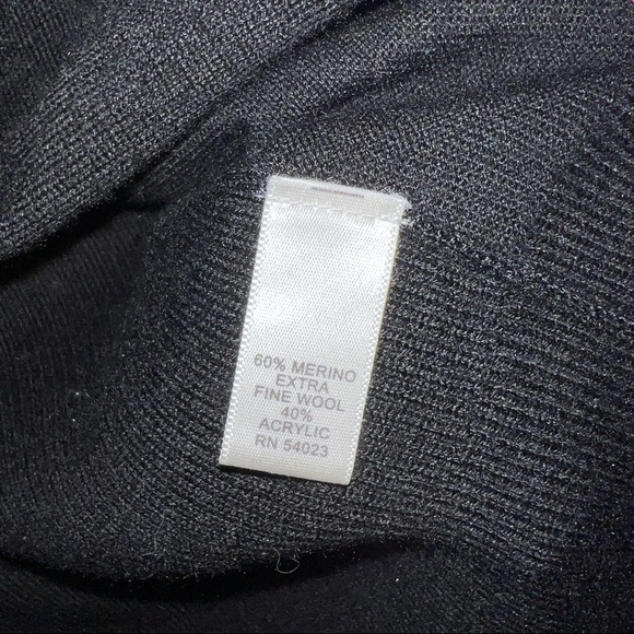 Banana Republic Full Zip Sweater EXTRA FINE MERINO WOOL Black Size Medium - Picture 5 of 11